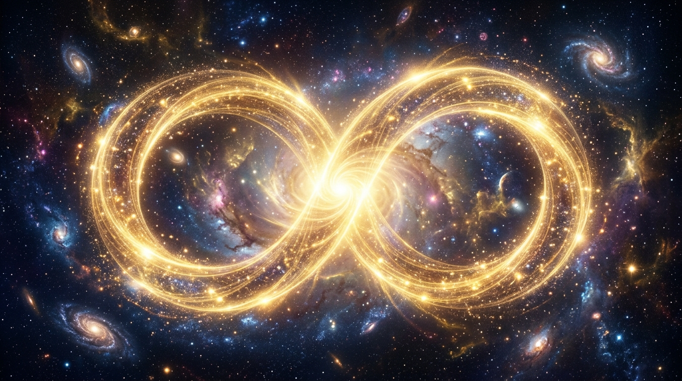 Engelszahl 00 Bedeutung: zwei leuchtende Kreise auf tiefblauem Nachthimmel