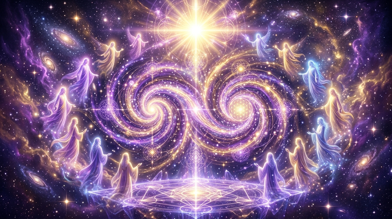 Engelszahl 0303 Bedeutung: leuchtende Ziffern in violettem und goldenem Licht