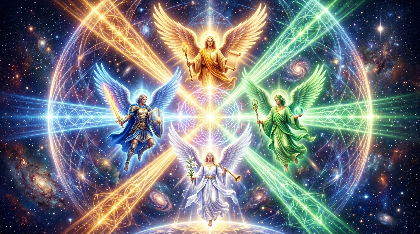 Engelszahl 4 Bedeutung Stabilität Schutz durch vier Erzengel