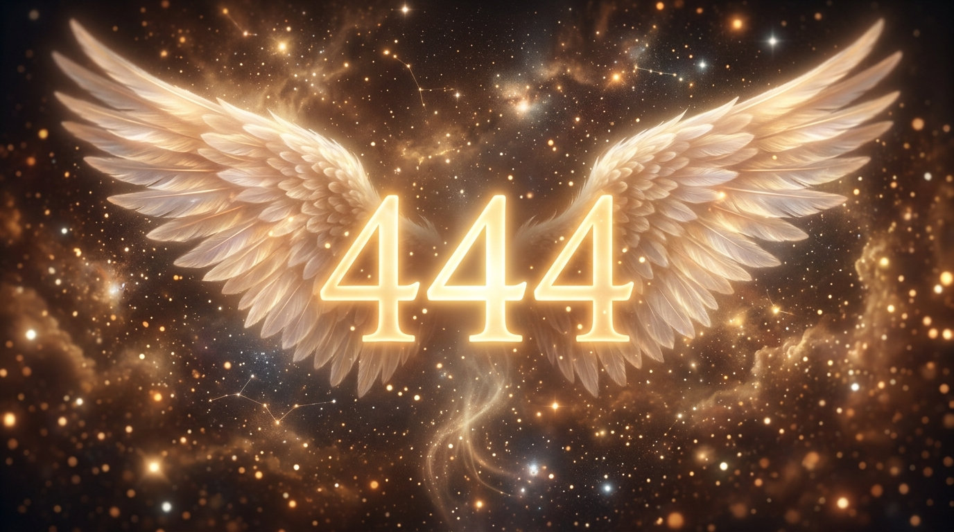 Engelszahl 444 Bedeutung spiritueller Schutz golden