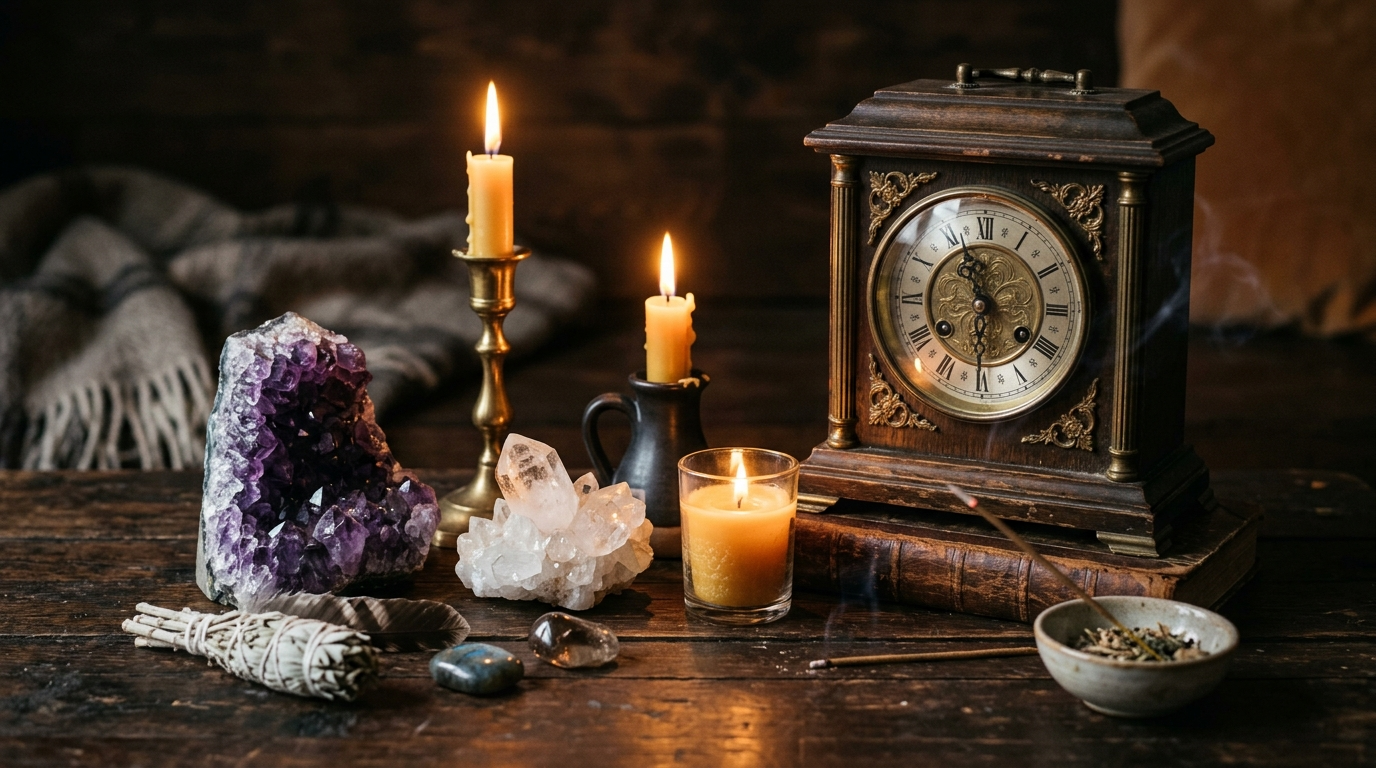 Kristalle mit Uhr-Motiv Engelszahlen Uhrzeit Bedeutung spirituell